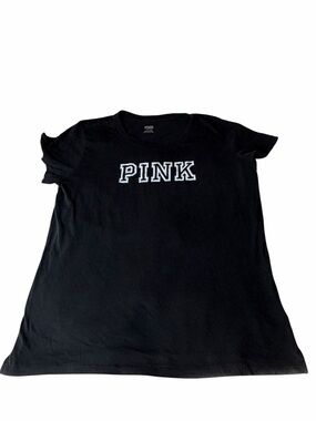 Victorias Secret Pink Black T Shirt Size Large